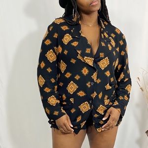 Printed Lapel Jacket/Top